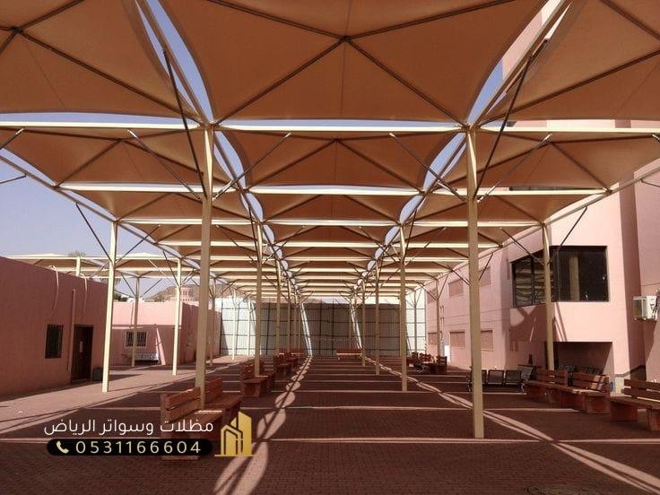مظلات-خارجية-54 مظلات مدارس للممرات -أسعار مظلات مدارس بالرياض